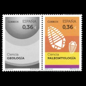 Paleontology and Geology on stamps of Spain 2012