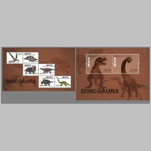 dinosaurs on stamps of Bequia 2013