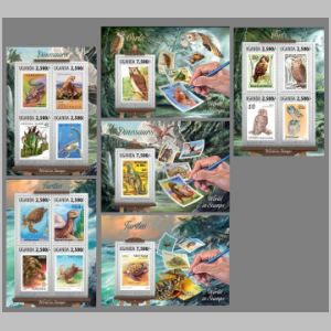 dinosaurs and other prehistoric animals stamps of Uganda 2013