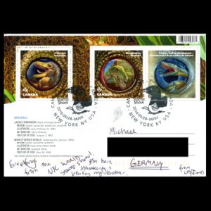 Prehistoric animals on used cover of Canada 2016