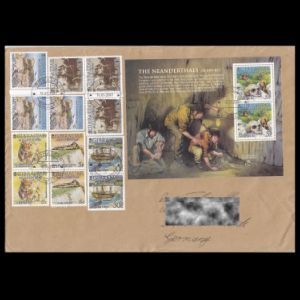 the stamps History of Gibraltar from  Gibraltar 2000 on cover to Germany