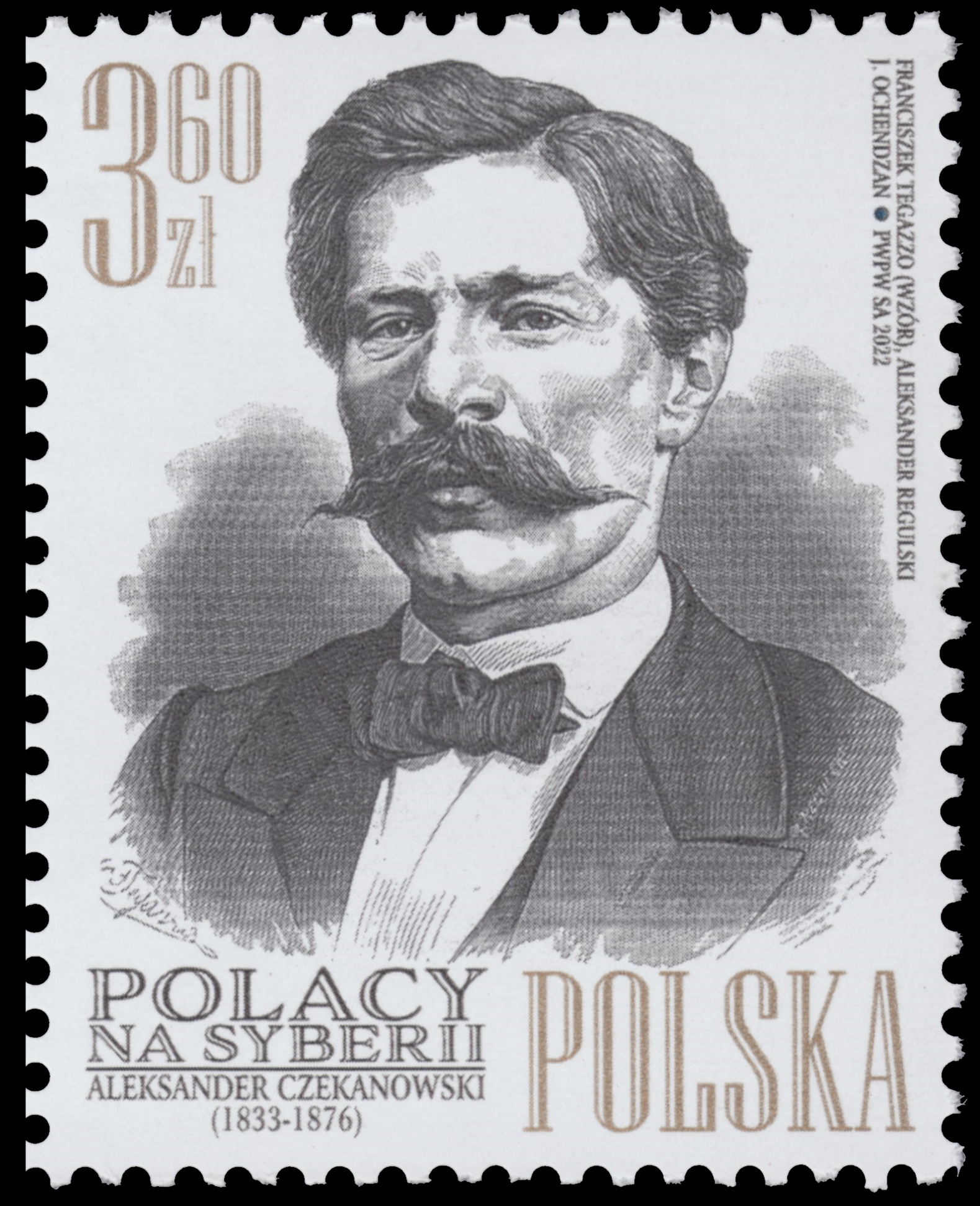 Aleksander Piotr Czekanowski on stamp of Poland 2022