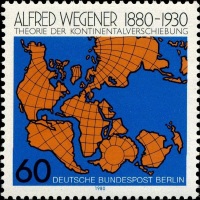 Continental drift on stamp