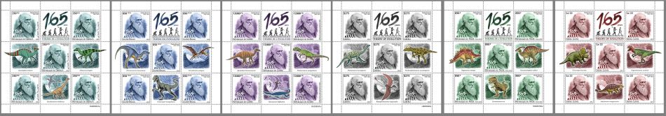 165 years since Charles Darwin publishes his theory of evolution stamps of Stamperija 2023