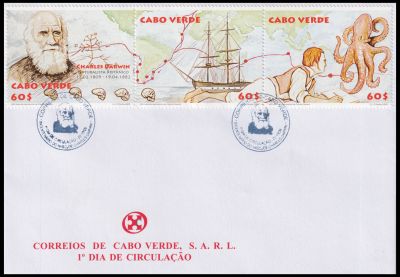 Charles Darwin on FDC of Cape Verde 2009