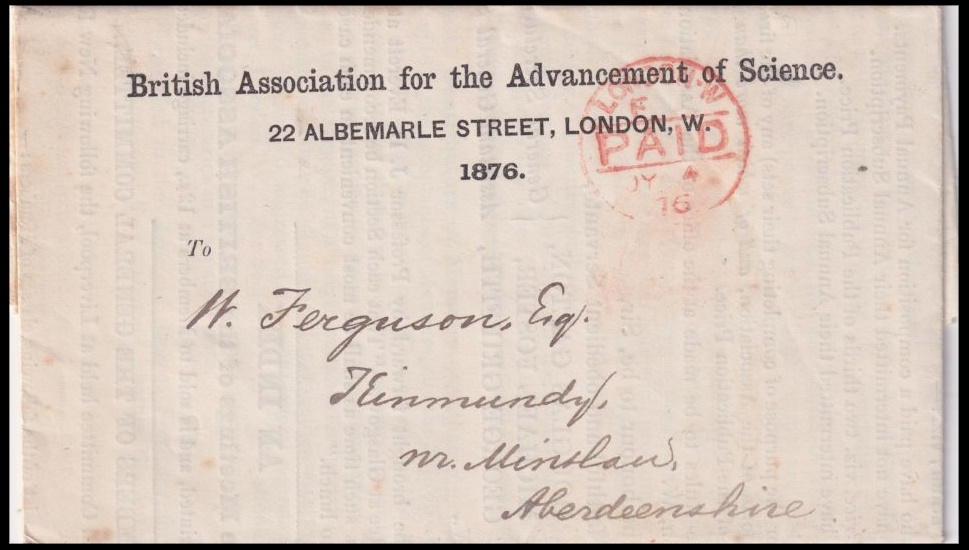 Letter from British Association for the Advancement of Science