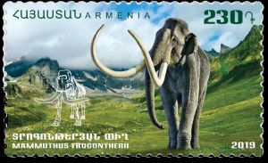 Mammoth on stamp of Armenia