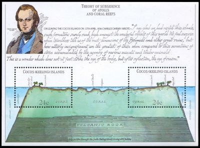 Charles Darwin on postage stamps of Cocos Islands 1981