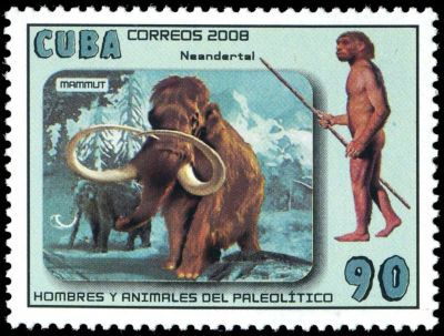 woolly Mammoth on stamp of Cuba 2008