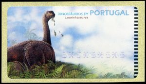 Sauropod on stamp of Portugal