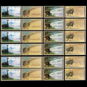 Dinosaurs on  AMIEL ATM stamps of Portugal 1999