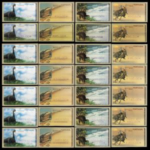Dinosaurs on SMD ATM stamps of Portugal 1999