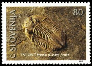 Trilobite on stamp of Slovenia