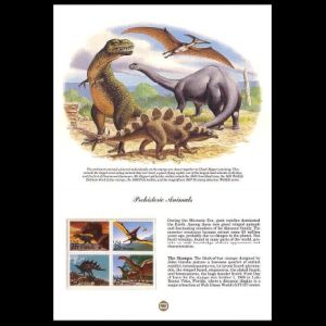 Prehistoric Animals on FDC of USA 1989 Prehistoric Animals on FDC of USA 1989