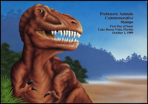 Prehistoric animals on stamp of USA 1989 Prehistoric animals on stamp of USA 1989