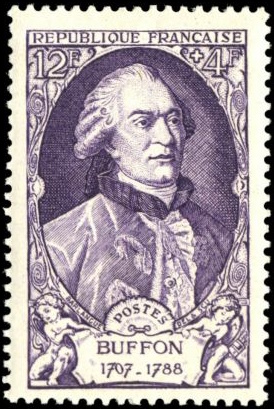 Georges-Louis Leclerc Comte de Buffon, on stamp of France 1949