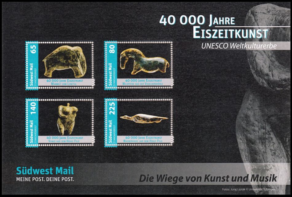 Ice Age artefacts on postmark of Germany 2025