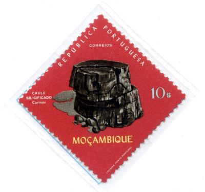 Stamp in transparent mount from an exhibit page