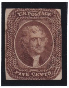 Stamp in black mount