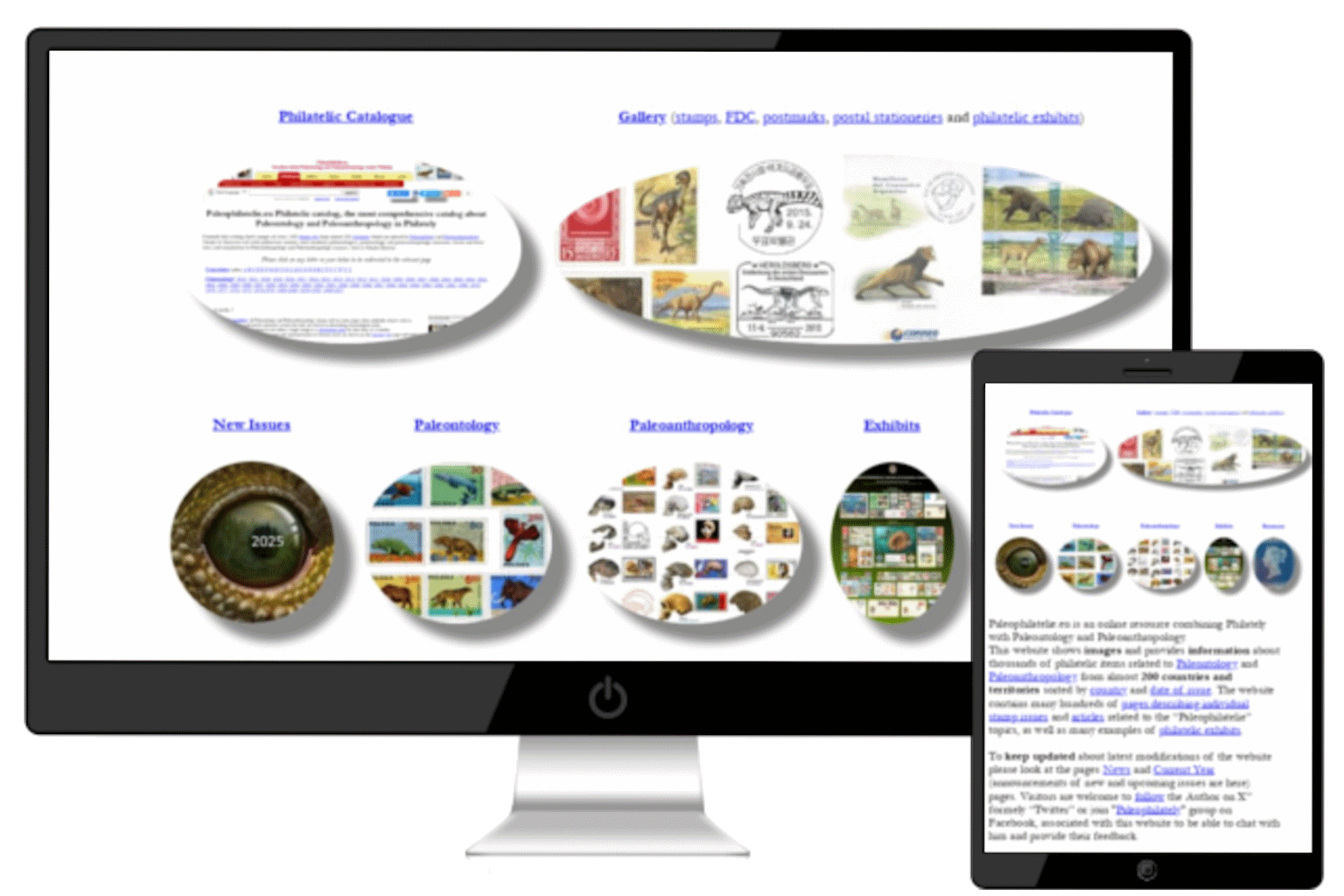 The Paleophilatelie website on different devices The Paleophilatelie website on different devices
