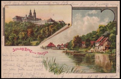 German - Greetings from Castle Banz- postcard from 1890s.
