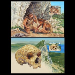 Neandertals on Maxi Cards of Gibraltar 2025
