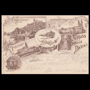 Ichthyosaur, pterosaur and other fossil of postcard of Germany 1897 Ichthyosaur, pterosaur and other fossil of postcard of Germany 1897
