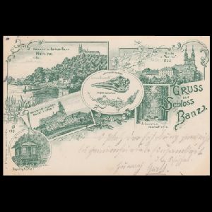 Ichthyosaur, pterosaur and other fossil of postcard of Germany 1897 Ichthyosaur, pterosaur and other fossil of postcard of Germany 1897