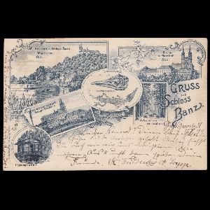 Ichthyosaur, pterosaur and other fossil of postcard of Germany 1899 Ichthyosaur, pterosaur and other fossil of postcard of Germany 1899