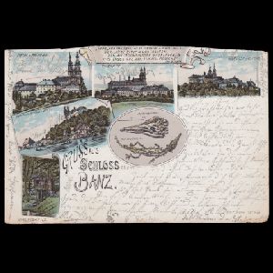 Ichthyosaur, pterosaur and other fossil of postcard of Germany 1899 Ichthyosaur, pterosaur and other fossil of postcard of Germany 1899