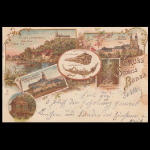 Ichthyosaur, pterosaur and other fossil of postcard of Germany 1900 Ichthyosaur, pterosaur and other fossil of postcard of Germany 1900