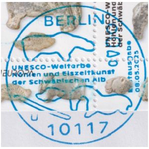 Ice Age figures on postmark of Germany 2025