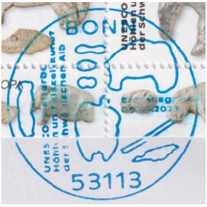 Ice Age figures on postmark of Germany 2025