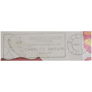 Charles Darwin on postmark of Romania 1982