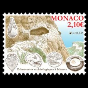Flint tool on stamp of Monaco 2025