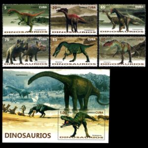 Dinosaurs on stamps of Cuba