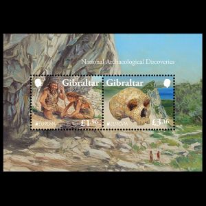Neanderthal on stamps of Gibraltar 2025