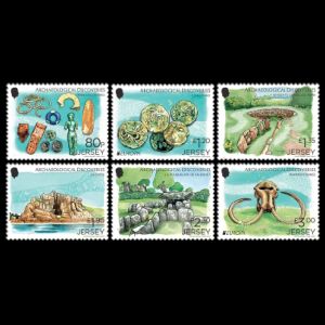 Mammoth skull on stamps of Jersey 2025