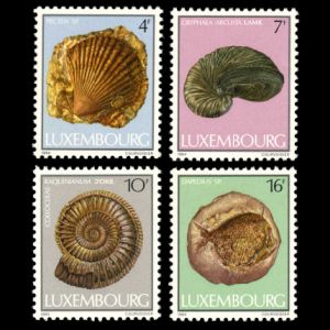 Marine fossils on stamps of Luxembourg 1984