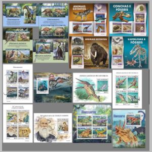 Dinosaurs on stamps of Mozambique 2019