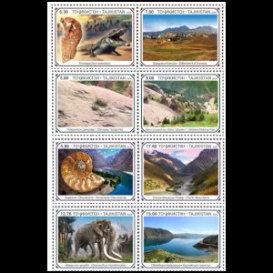 Prehistoric animals on stamps of Tajikistan 2020