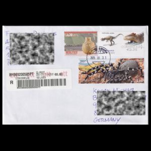 FDC with ATM dinosaur stamps of Portugal 2015
