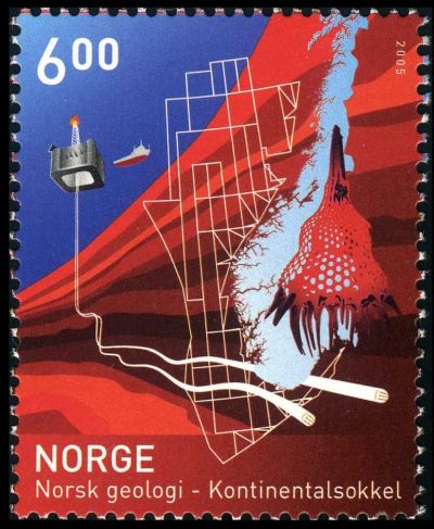 Foraminifera on postage stamp of Norway 2005