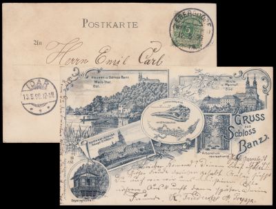 Ichthyosaurus on postcard of Germany from the end of 19th - beginning of 20th century