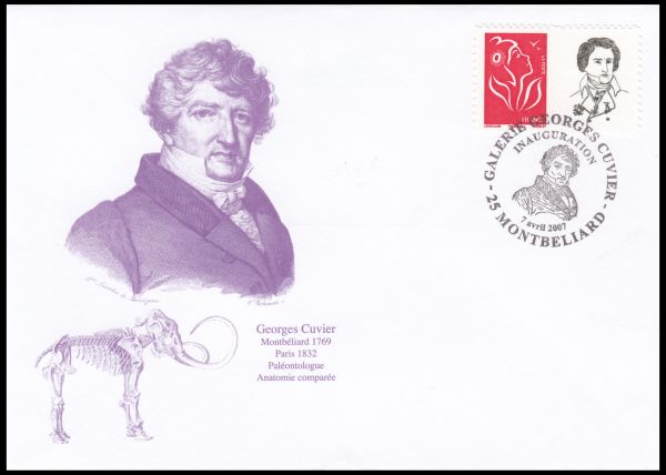 Baron Georges Leopold Cuvier on stamp of France 1969