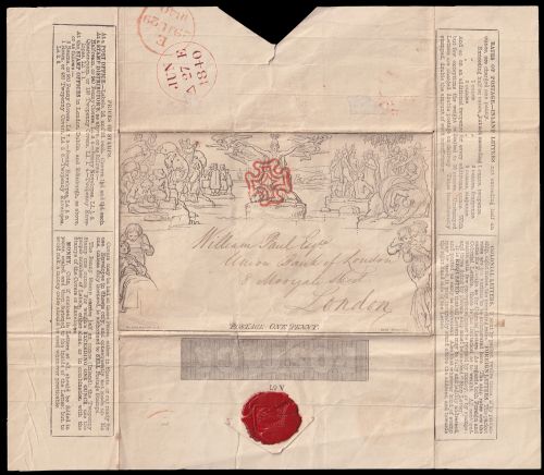 Mulready letter sheet One Penny Black